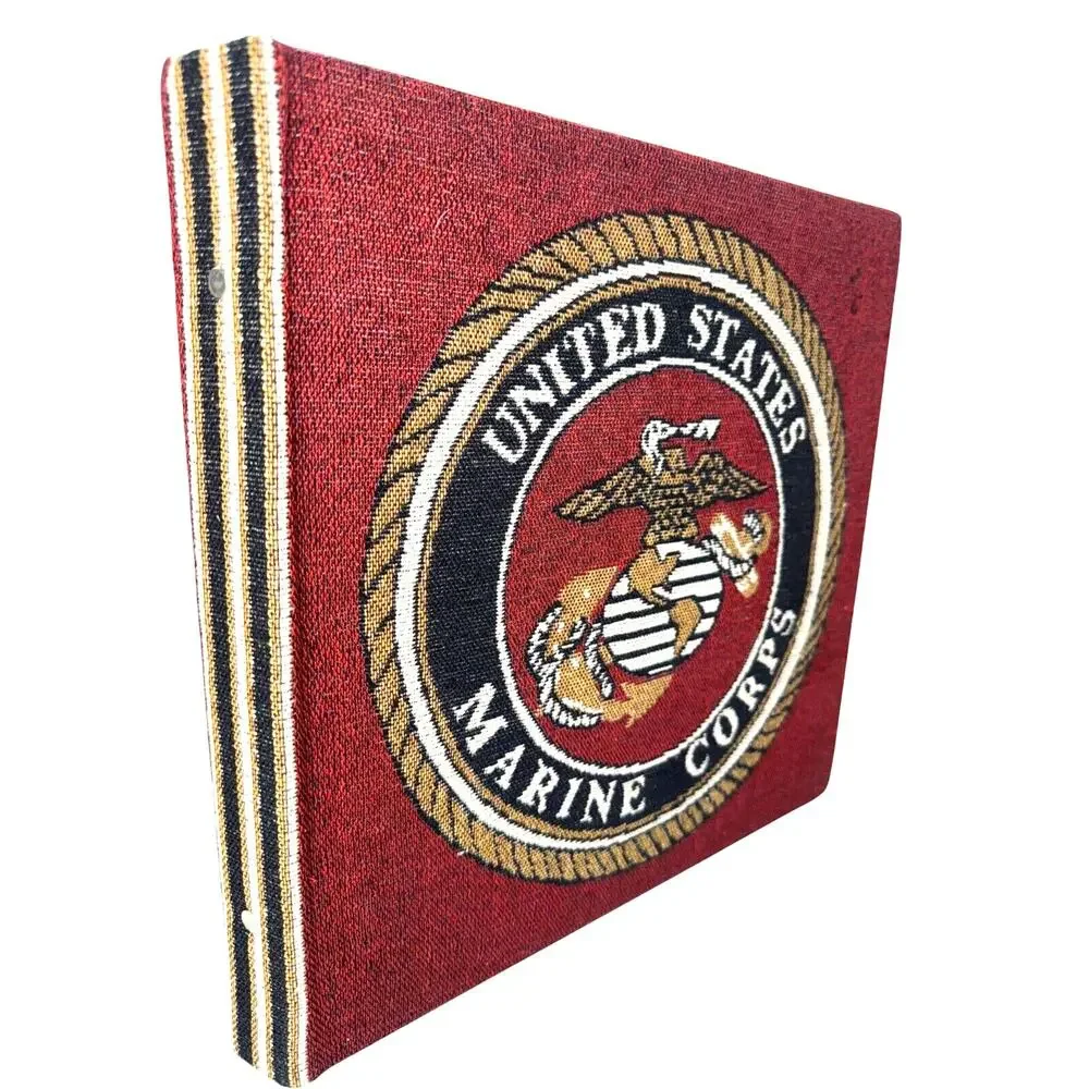 Vintage United States Marine Corps Scrap Book Photo Album 13x13 Military Soldier